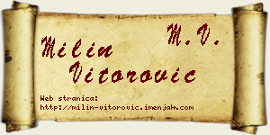 Milin Vitorović vizit kartica